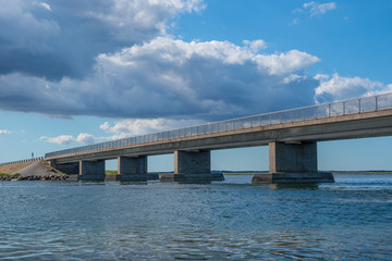 The bridge to island of Nyord in Denmark