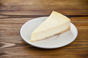 delicious cheesecake with coconut on  plate