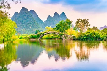 Photo sur Plexiglas Guilin Paysage de Guilin. Situé près de Xingping, Yangshuo, Guilin, Guangxi, Chine.