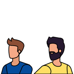 young and casual men characters