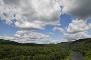 Fototapeta premium landscape with blue sky and clouds