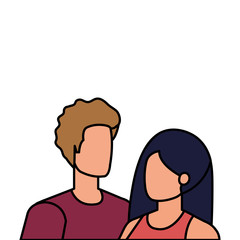 young lovers couple avatars characters