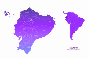 graphic vector map of south america