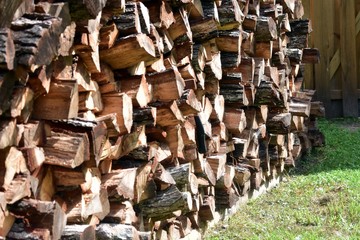 firewood stacked up ready for a cold winter