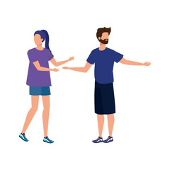 young lovers couple avatars characters