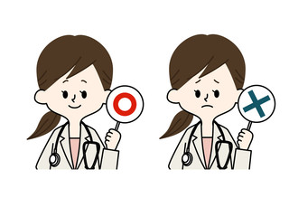 医者-女性-マルバツ