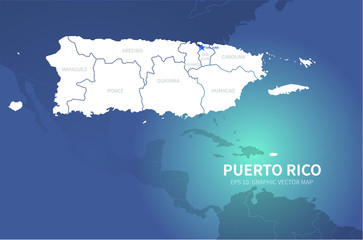 Obraz premium graphic vector map of south america. puerto rico map.