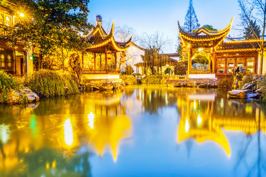 Zhanyuan Garden. Located near Fuzimiao (Confucius Temple) and Qinhuai River, Nanjing, Jiangsu, China.