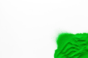 Modern design for blor with green sand texture on white background top view mockup