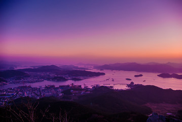 다도해. 남해안. 풍경. 일출. 섬. 리아스식. 해안. 국립공원.