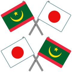 モーリタニアと日本の旗
