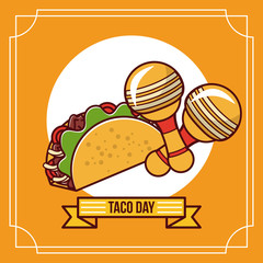 Taco day mexican food cartoon