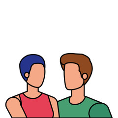 young lovers couple avatars characters