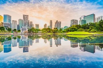 Foto op Canvas KLCC Park in the morning. Located in Kuala Lumpur, Malaysia. © aphotostory