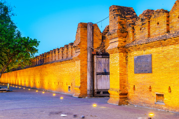 The Tha Phae Gate. Text on board translate into English is Tha Phae Gate. Located in Chiang Mai Old...