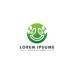 nature eco leaf logo design, flower icon symbol - vector