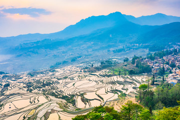 Yuanyang Rice Terraces. Located in Duoyishu, Yuanyang, Yunnan, China.