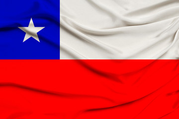 beautiful national flag of the Czech Republic on soft silk with soft folds close-up