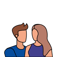 young lovers couple avatars characters