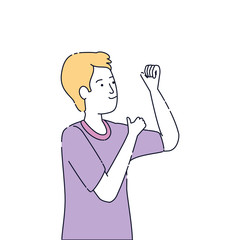 young and casual man character