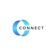 C Letter with Circle Connected as Network Logo Vector - Vector