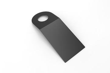 Blank bottle pop out neck hanger promotion label tag for branding, 3d render illustration.