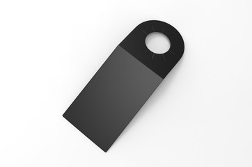 Blank bottle pop out neck hanger promotion label tag for branding, 3d render illustration.