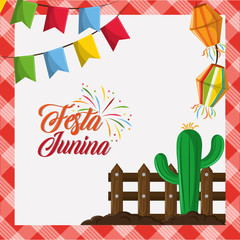 Obraz premium festa junina concept cartoon