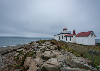 Lighthouse at edge of Seattle