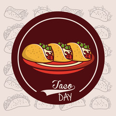 Taco day mexican food cartoon