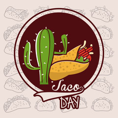 Taco day mexican food cartoon