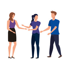 Obraz premium group of people avatars characters