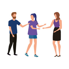 Obraz premium group of people avatars characters