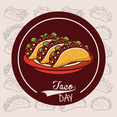 Taco day mexican food cartoon