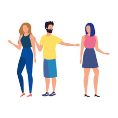 Obraz premium group of people avatars characters