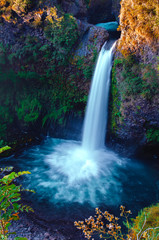 Fototapeta na wymiar Newen waterfall in Cherquenco village 