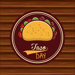 Taco day mexican food cartoon