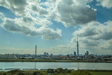 Fototapeta na wymiar Tokyo Sky tree from the horizon