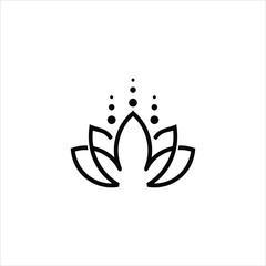 simple lotus line medical logo design idea
