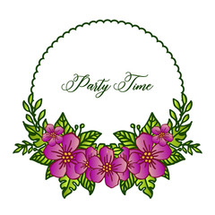 Perfect purple floral frame for various party time greeting card. Vector