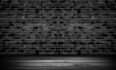 Dark table on black background.