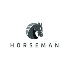 simple modern horse head logo icon design idea