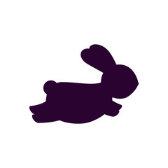 cute and little rabbit silhouette