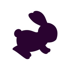 cute and little rabbit silhouette