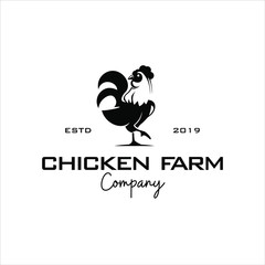 Fototapeta na wymiar vintage badge chicken farm logo design idea