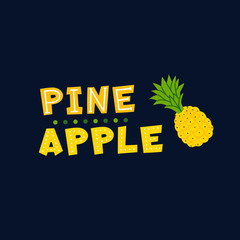 Pineapple flat vector lettering