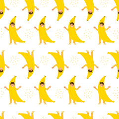 Little boy in banana costume pattern