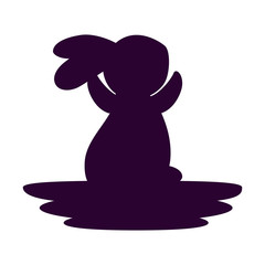 cute and little rabbit silhouette