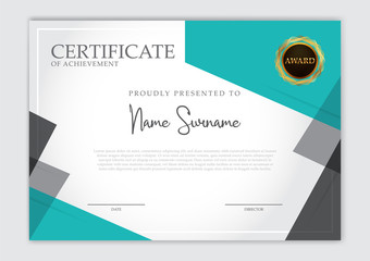 Certificate template with luxury pattern, diploma, vector illustration