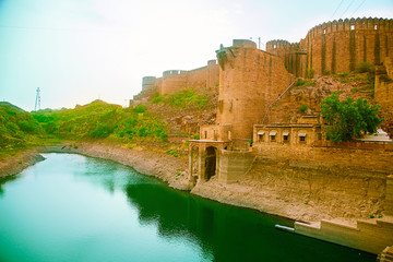 Jodhpur, rajasthan, india - May 18th, 2019 : Beautiful View Of Ranisar Padamsar Lake Near Mehrangarh Fort - Image